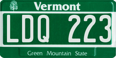 VT license plate LDQ223