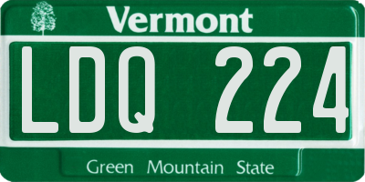 VT license plate LDQ224