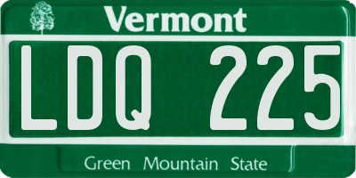 VT license plate LDQ225