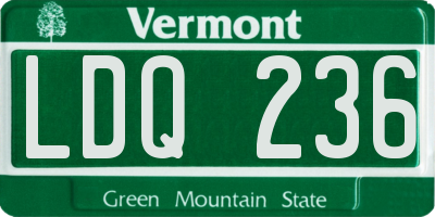 VT license plate LDQ236