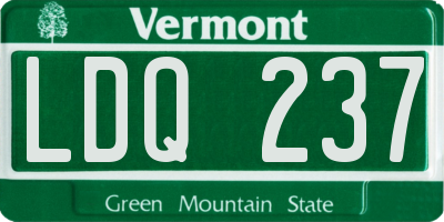 VT license plate LDQ237