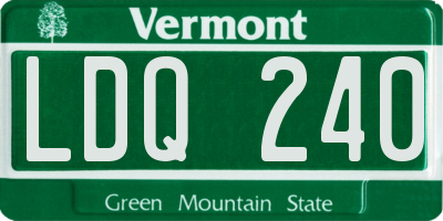 VT license plate LDQ240