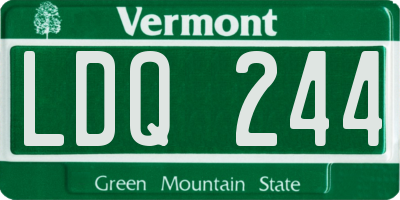 VT license plate LDQ244