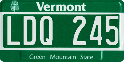 VT license plate LDQ245