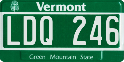 VT license plate LDQ246