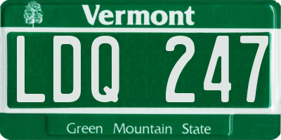 VT license plate LDQ247