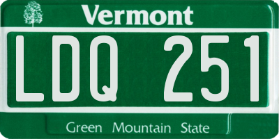 VT license plate LDQ251