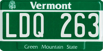 VT license plate LDQ263