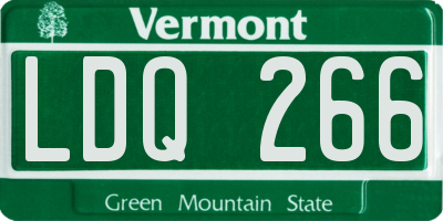VT license plate LDQ266