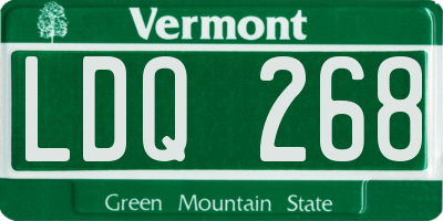 VT license plate LDQ268
