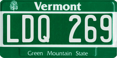 VT license plate LDQ269