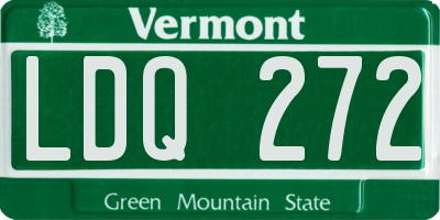 VT license plate LDQ272