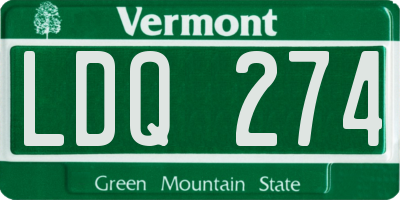 VT license plate LDQ274