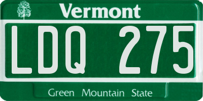 VT license plate LDQ275
