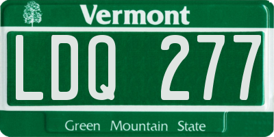 VT license plate LDQ277