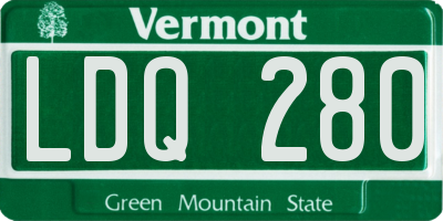 VT license plate LDQ280