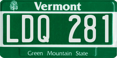 VT license plate LDQ281
