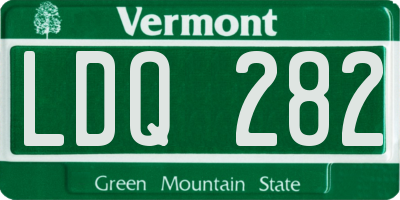 VT license plate LDQ282
