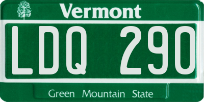 VT license plate LDQ290
