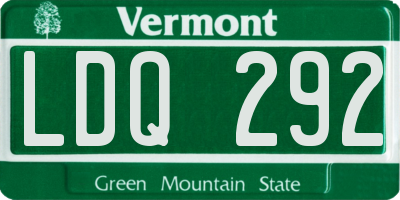 VT license plate LDQ292