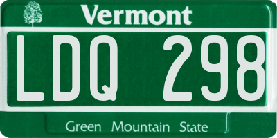 VT license plate LDQ298