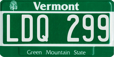 VT license plate LDQ299