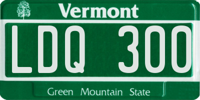VT license plate LDQ300