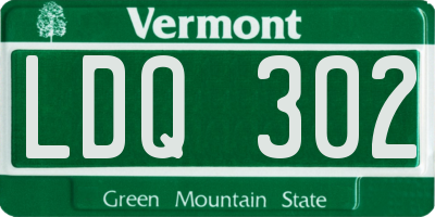 VT license plate LDQ302