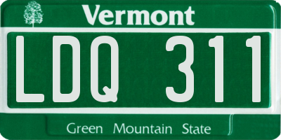 VT license plate LDQ311