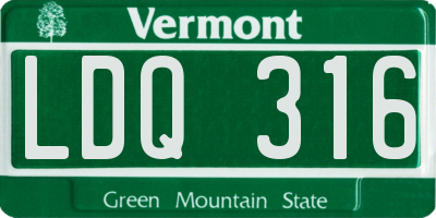 VT license plate LDQ316
