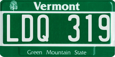 VT license plate LDQ319