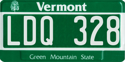 VT license plate LDQ328
