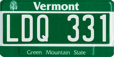 VT license plate LDQ331