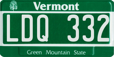 VT license plate LDQ332