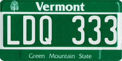 VT license plate LDQ333