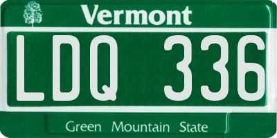 VT license plate LDQ336