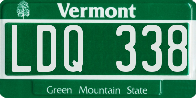 VT license plate LDQ338