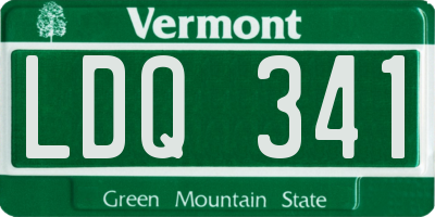 VT license plate LDQ341