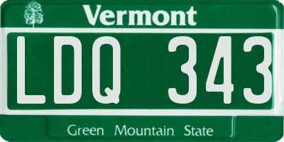VT license plate LDQ343