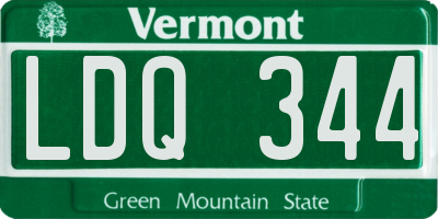 VT license plate LDQ344