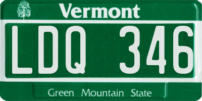 VT license plate LDQ346