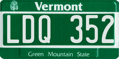 VT license plate LDQ352