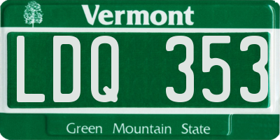 VT license plate LDQ353