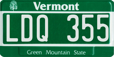VT license plate LDQ355