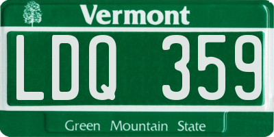VT license plate LDQ359