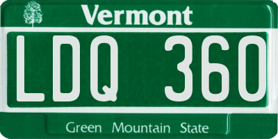 VT license plate LDQ360