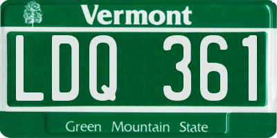 VT license plate LDQ361
