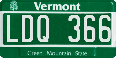 VT license plate LDQ366
