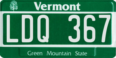 VT license plate LDQ367