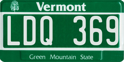 VT license plate LDQ369
